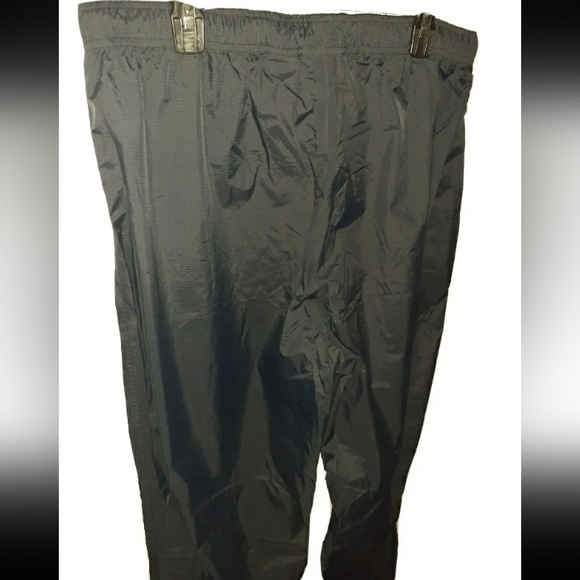 Men's New Sz LT L.L. BEAN Nylon Black WATERPROOF RIPSTOP Cinch-Drawstring Pants - Picture 5 of 10